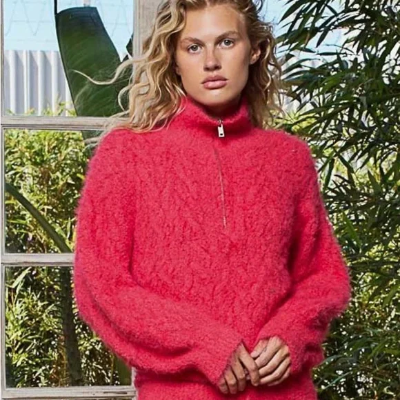 POL Women's Sweater in Vibrant red - Picture 2 of 5